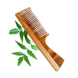 wooden comb with handle