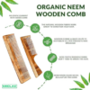Neem Wooden Small Shampoo And Pocket Comb Combo,Hairfall,Dandruff Control, Frizz Control